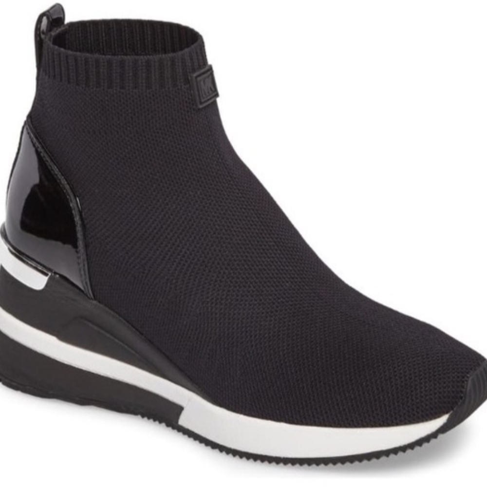 Michael Kors Skyler Bootie Stretch-Knit Sock Wedge Sneaker Women's Size 8.5